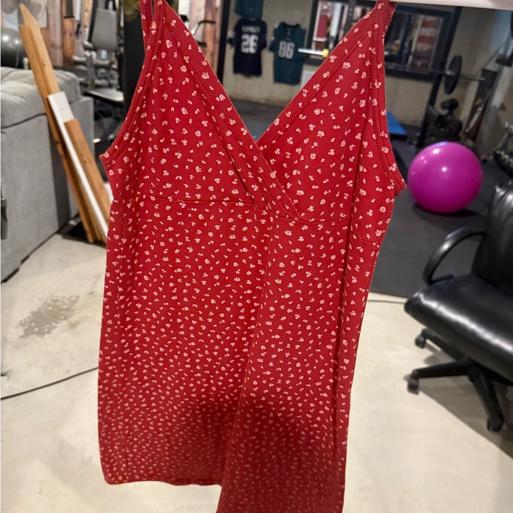 Brandy Melville Red Floral Mini Dress